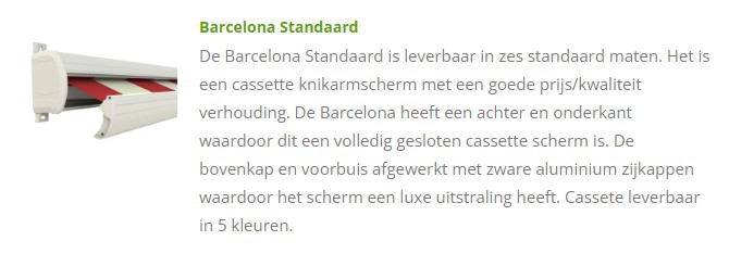 knikarm zonnescherm barcelona