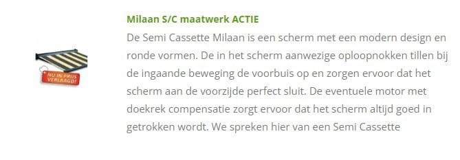 milaan knikarmscherm hoogvliet